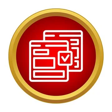 Online forms submitting checklist or survey completion icon Stock Illustration