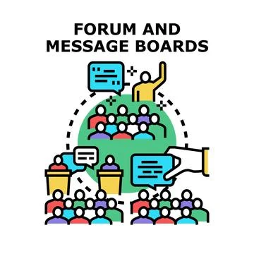 Online forum and message boards discussion concept Ilustración de archivo