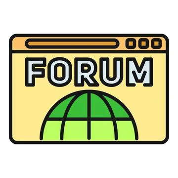Online forum browser window showing global community discussion Illustrazione stock