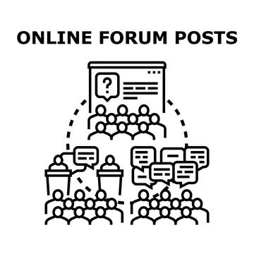 Online forum posts discussion group concept Stock Illustration