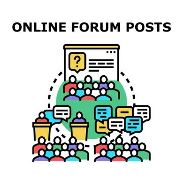 Online forum posts discussion group concept Stock Illustration