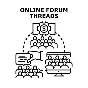 Online forum threads connecting community members Stock Illustration