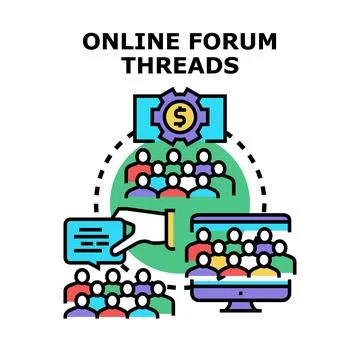 Online forum threads connecting community members Stock Illustration