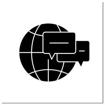 Online forums glyph icon Stock Illustration