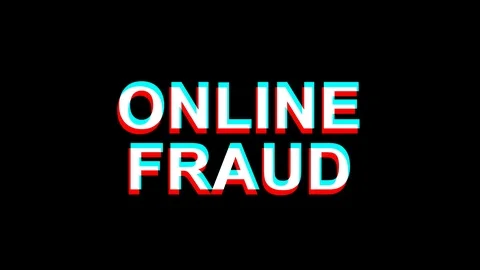 Online Fraud Glitch Effect Text Digital TV Distortion 4K Loop Animation 動画素材 107070262