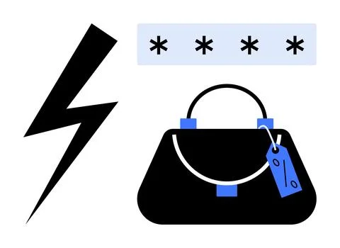 Online fraud, password security, e-commerce protection, digital theft prevent Illustrazione stock