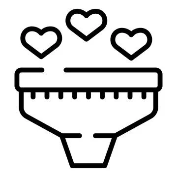 Like online funnel icon outline vector. Profit data Stock Illustration