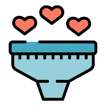 Like online funnel icon vector flat Illustrazione stock