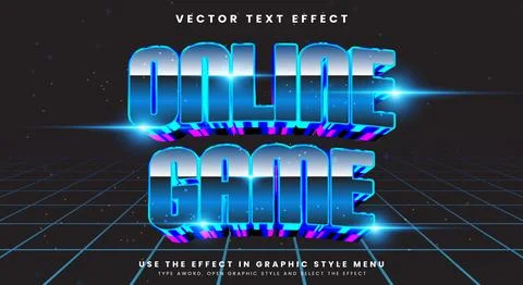 Online Game 3d editable text effect Template Stock Illustration