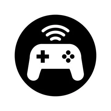 Online game. Game controller icon during communication. Vector. Illustrazione stock