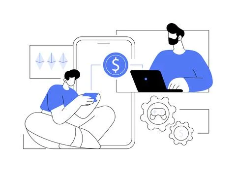 Online game monetization isolated cartoon vector illustrations. Stock Illustration