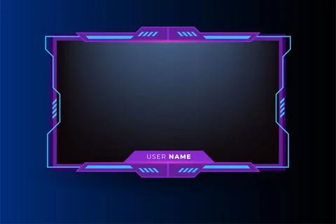 Online game streaming overlay vector for live gamers. Modern offline gaming.. Stock Illustration