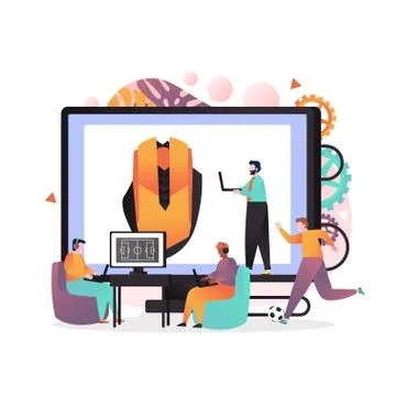 Online game vector concept for web banner, website page Stock Illustration