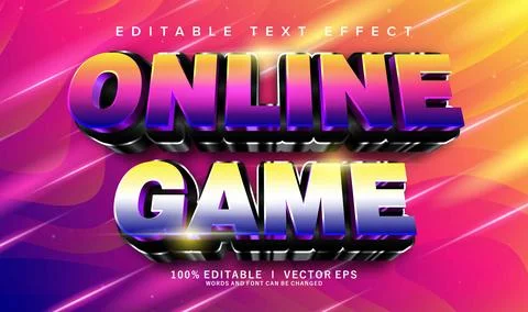 Online game vector text effect with modern style design Stock Illustration