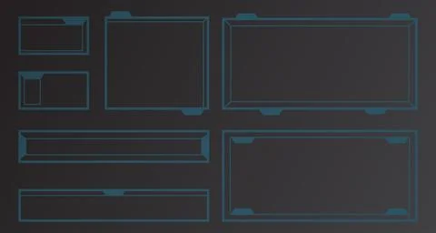 Online game, video streaming frame layout. Modern futuristic frame line Stock Illustration