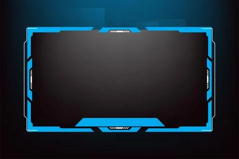 Online gaming overlay layout vector with blue colors. Broadcast screen pane.. Stock Illustration