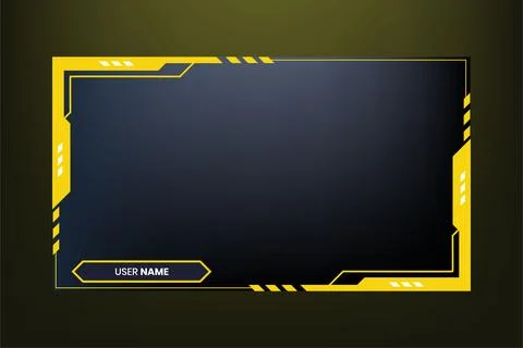 Online gaming overlay vector with button elements for live streaming screen.. Illustrazione stock