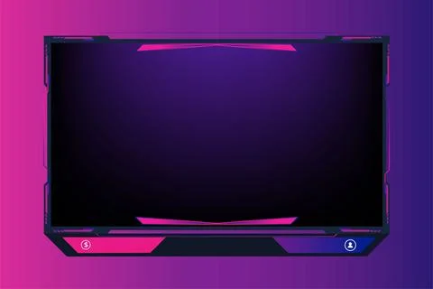 Online gaming screen panel and border design for gamers with colorful butto.. Stock Illustration