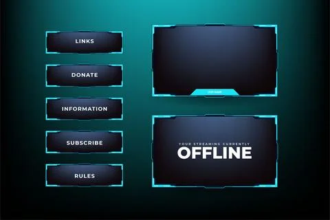 Online gaming screen panel design vector with simple shapes. Live streaming.. Illustrazione stock