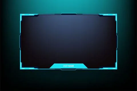 Online gaming screen panel design vector with simple shapes. Live streaming.. Illustrazione stock