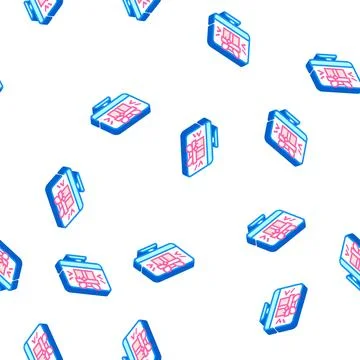 Online gift on computer screen isometric icon seamless pattern 스톡 일러스트