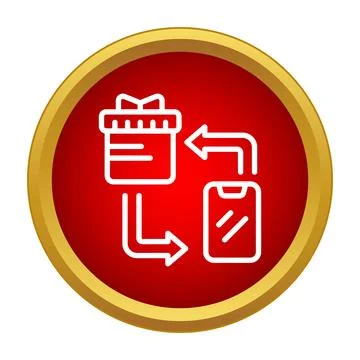 Online gift exchange and return process icon Stock Illustration