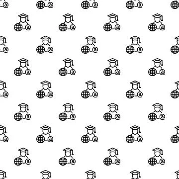 Online global education and distant learning seamless pattern イラスト素材