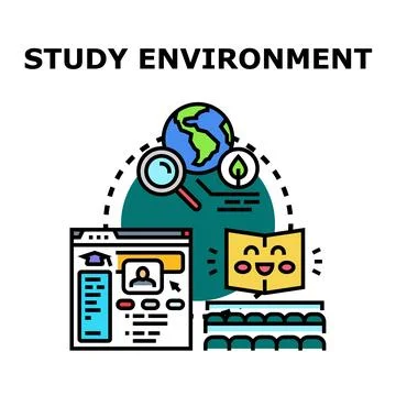 Online global study environment learning education concept Stock Illustration