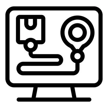 Online gps tracking package location showing on computer screen Stock Illustration