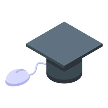 Online graduation icon isometric vector. Training school Stock Illustration