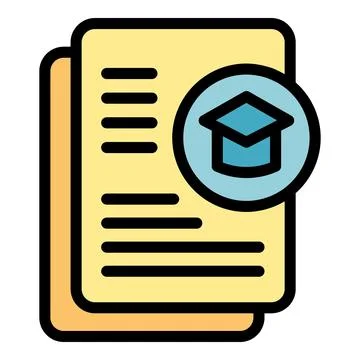 Online graduation icon vector flat Stock Illustration