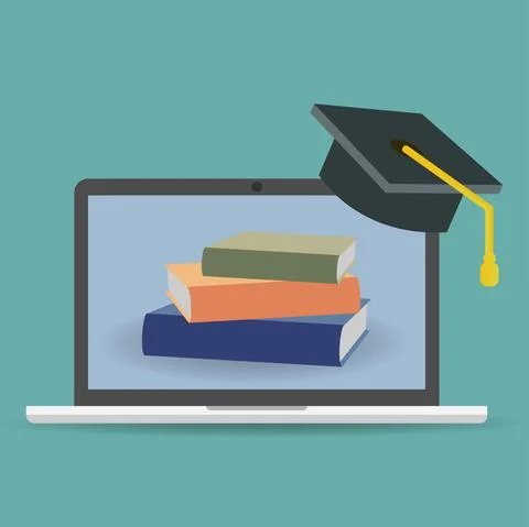 Online graduation Stock Illustration