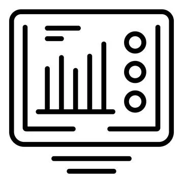 Online graph icon outline vector. Exam test Stock Illustration
