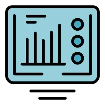 Online graph icon vector flat Stock Illustration