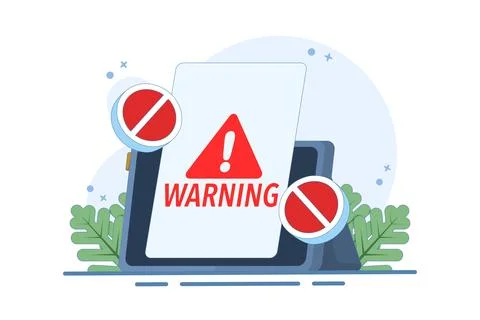 Online graphic concept of restricted access blocked on device Illustrazione stock