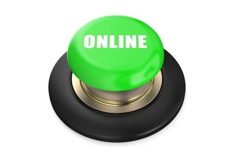 Online Green Button Stock Illustration