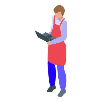 Online grocery store worker using laptop managing orders 스톡 일러스트