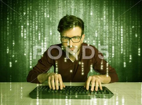 Online hacking in progress concept Stock Photos