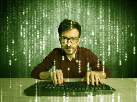 Online hacking in progress concept 스톡 사진