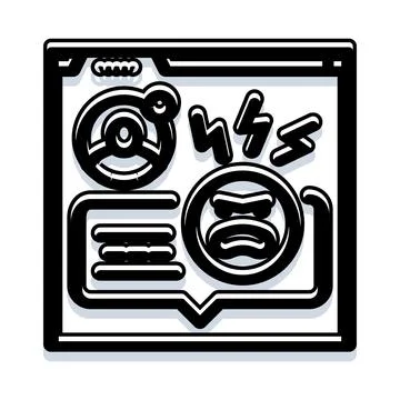 Online harassment concept showing digital communication danger Stock Illustration