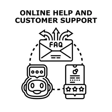 Online help and customer support concept illustration Stock Illustration