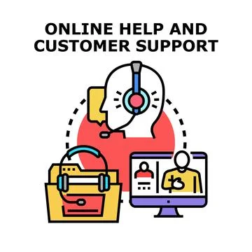 Online help and customer support concept illustration Stock Illustration