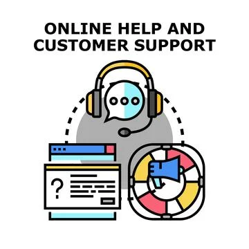 Online help and customer support consulting service イラスト素材