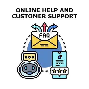 Online help and customer support concept illustration Stock Illustration