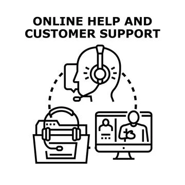 Online help and customer support concept illustration Stock Illustration