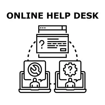Online help desk providing customer support service 库存插图