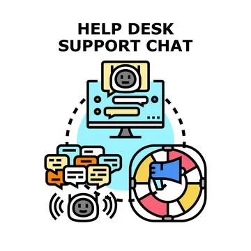 Online help desk virtual assistance concept Stock Illustration