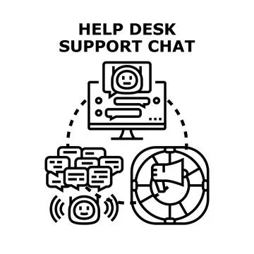 Online help desk virtual assistance concept Stock Illustration