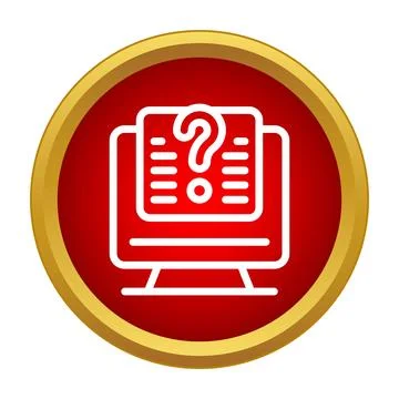 Online help support question mark on computer monitor Illustrazione stock