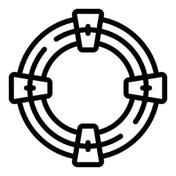 Online help target icon outline vector. Computer support Illustrazione stock
